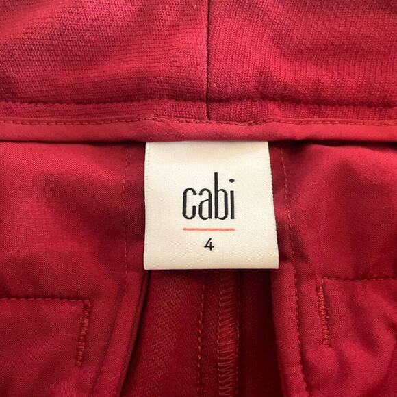cAbi Ava Dark Red / Burgundy Straight Leg Trousers / Dress Pants  Size 4 - Picture 6 of 14